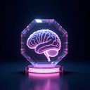 Abstract crystalline AI mind for the agent, glowing magenta pink