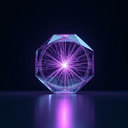 Abstract crystalline AI mind for qa-reviewer, glowing violet