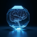 Abstract crystalline AI mind for system-analyst, glowing steel blue