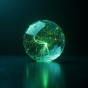 Abstract crystalline AI mind for triage-agent, glowing green